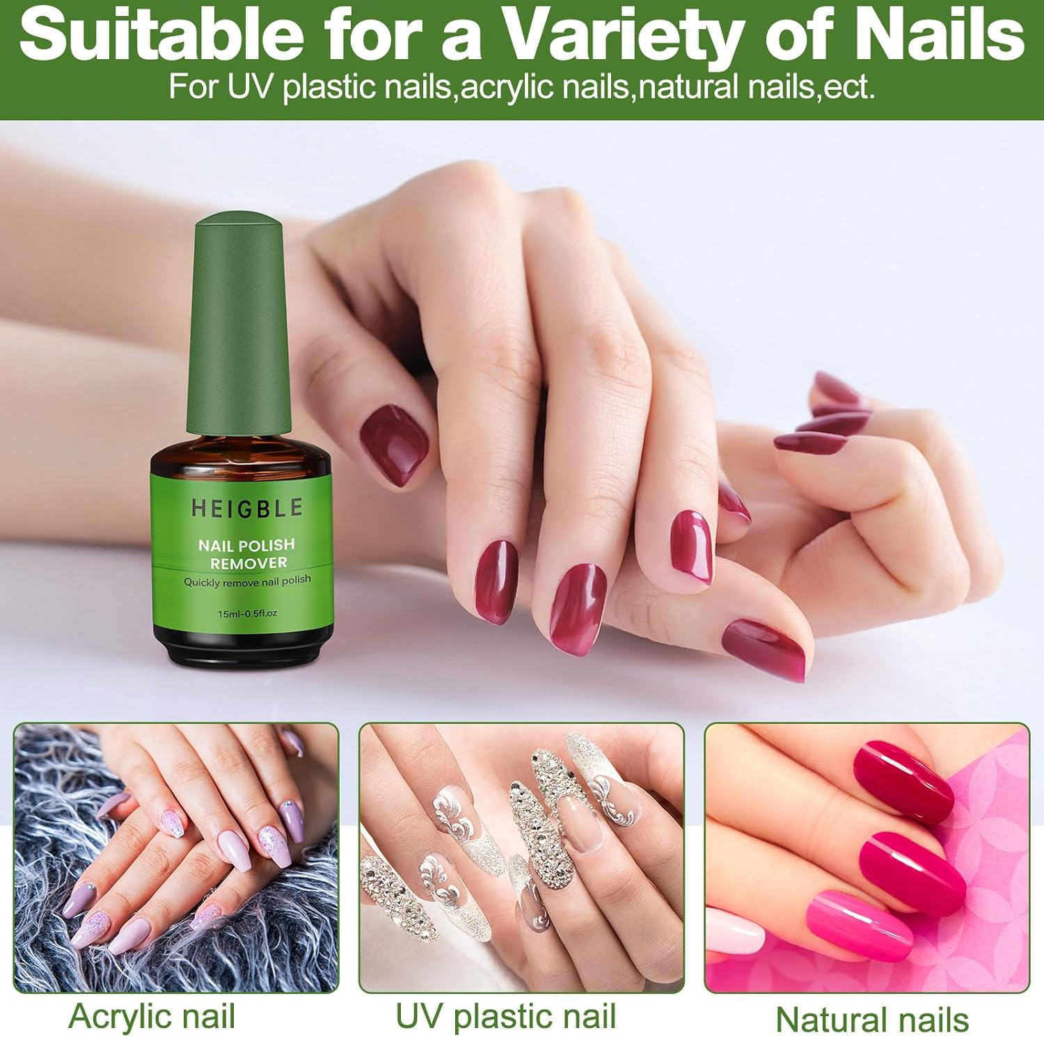 6 Pack Gel Nail Polish Remover 15ml Gel Remover for Nails Within 3-5 Minutes Quickly and Easily Soak off Polish Remover - Image 3