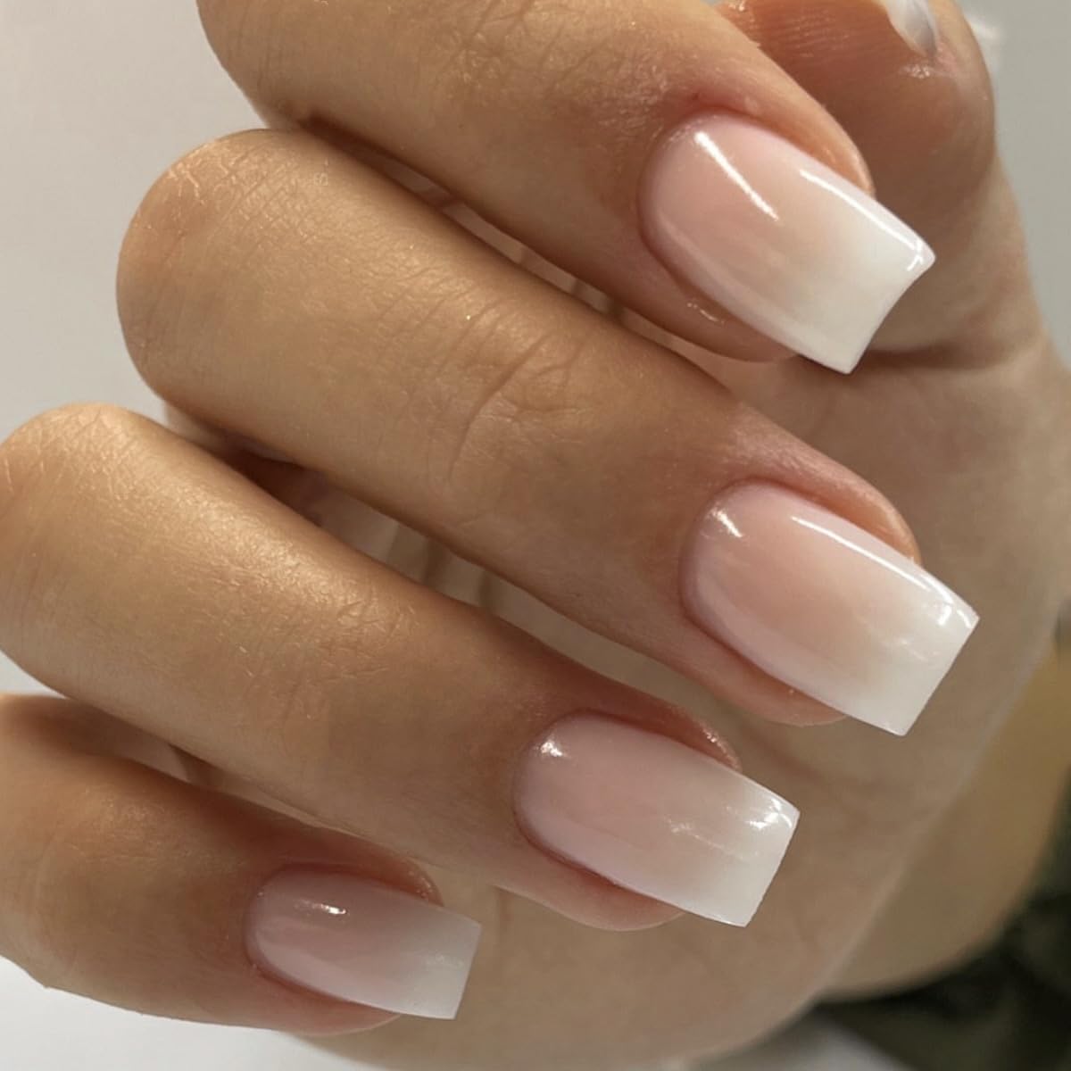6 Packs (144Pcs) Press on Nails Square, Short Square Press on Nails, Ombre Press on Nails Medium, Pink Fake Nails Chrome Glue on Nails Gel False Nails for Women, Stick on Nails Kit 12 Sizes-6 Styles - Image 2