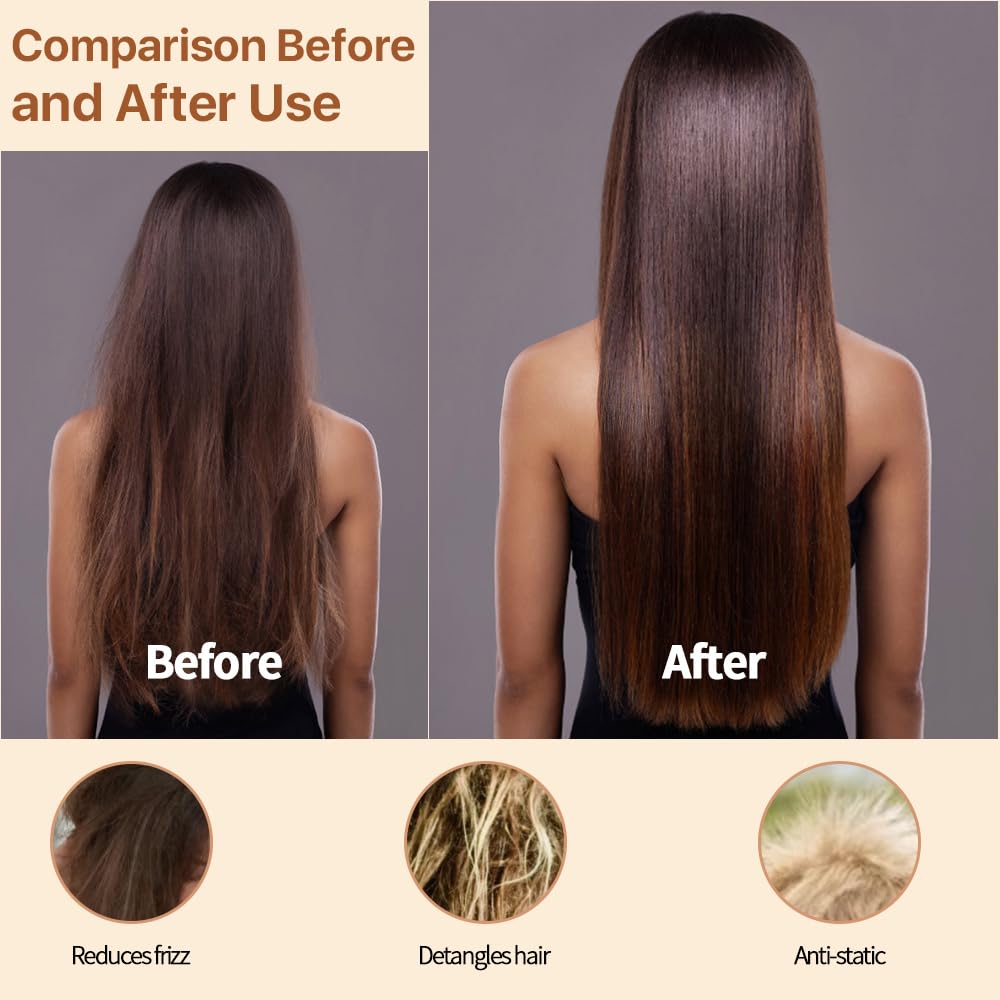 6 Piece Bamboo Hair Brush Set for Hair Growth, Large Paddle Detangler for All Hair Types - Image 6