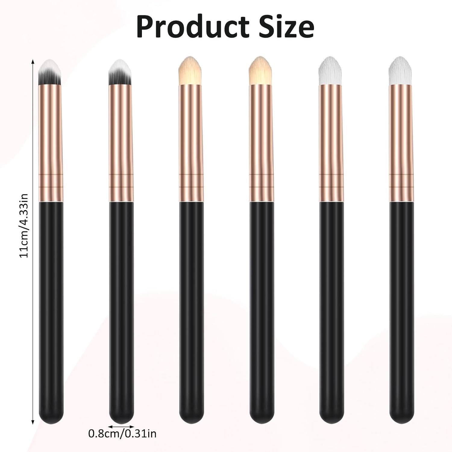 6-Piece Reusable Eye Makeup Brush Set for Blending, Concealer, and Eyeliner - Image 2