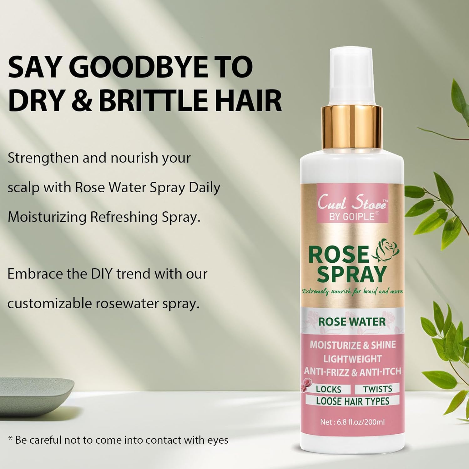 6.8Fl.oz Rose Water Hair Spray for Scalp Moisturizing, Natural Loc Gel for Retwist, Rosewater for Hair Refreshing - Image 5