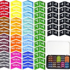 60 PCS MTG Keyword Counters Buff Abilities Counter Tokens with Box for Magic The Gathering, MTG, TCG, Card Games Accessories (Multicolor, 60)