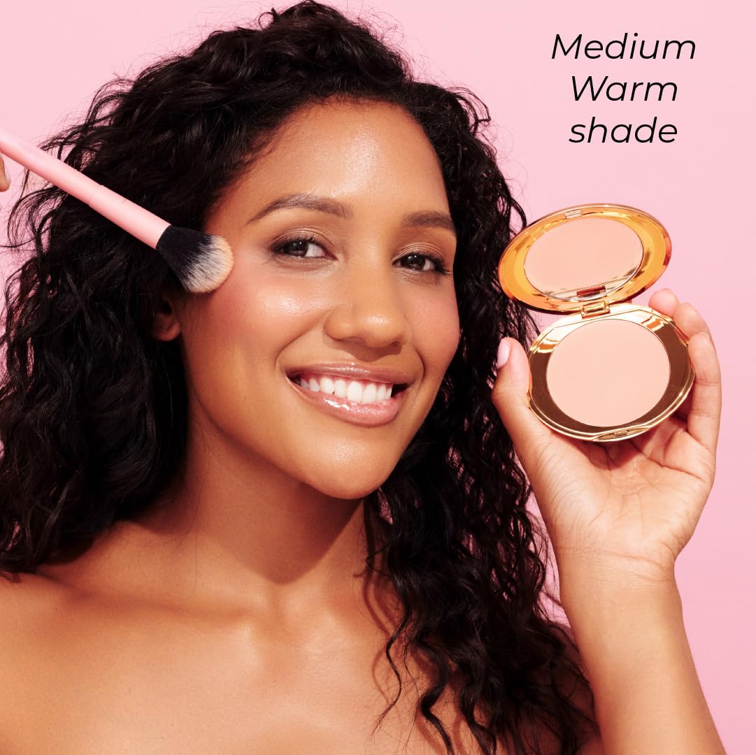 MCoBeauty Miracle Flawless Pressed Powder, Medium Warm Shade, Oil-Control, Soft-Focus Finish with Hydrating Rose Flower Extract & Sweet Almond Oil, Vegan, Cruelty Free Cosmetics - Image 8
