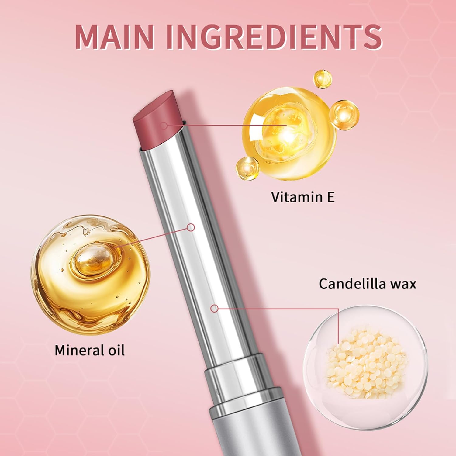 Pink Honey Lipstick Tinted Lip Balm - Sheer Hydrating Lipstick for All Skin Tones - Moisturizing Lip Color, Nourishing Lip Balm with Natural Black Cherry Tint - Image 2