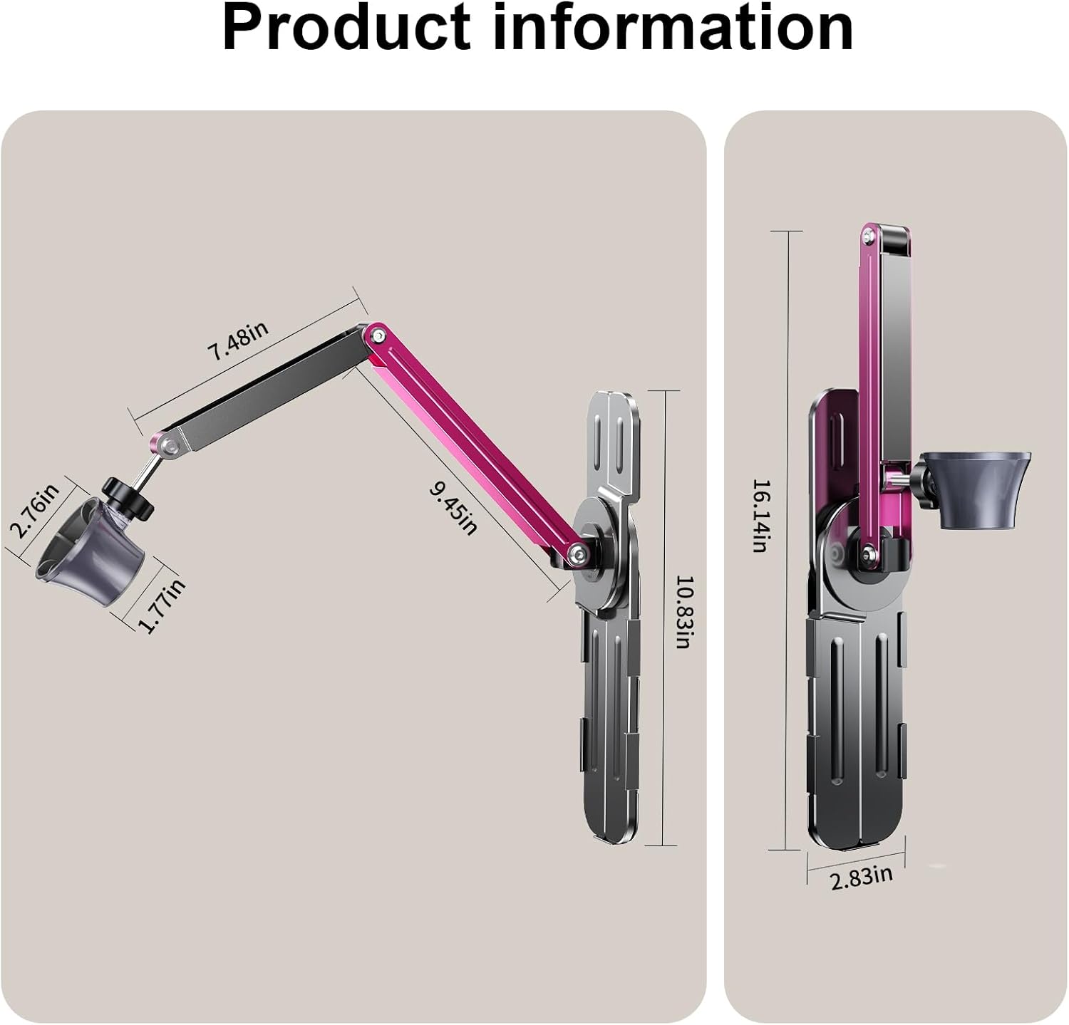 Adjustable Blow Dryer Holder Wall Mounted Storage,Bathroom Blow Dryer Holder,Height Angle,Metal Material Compatible with 99% Hair Dryer Hanger, Suitable for countertop use - Image 13
