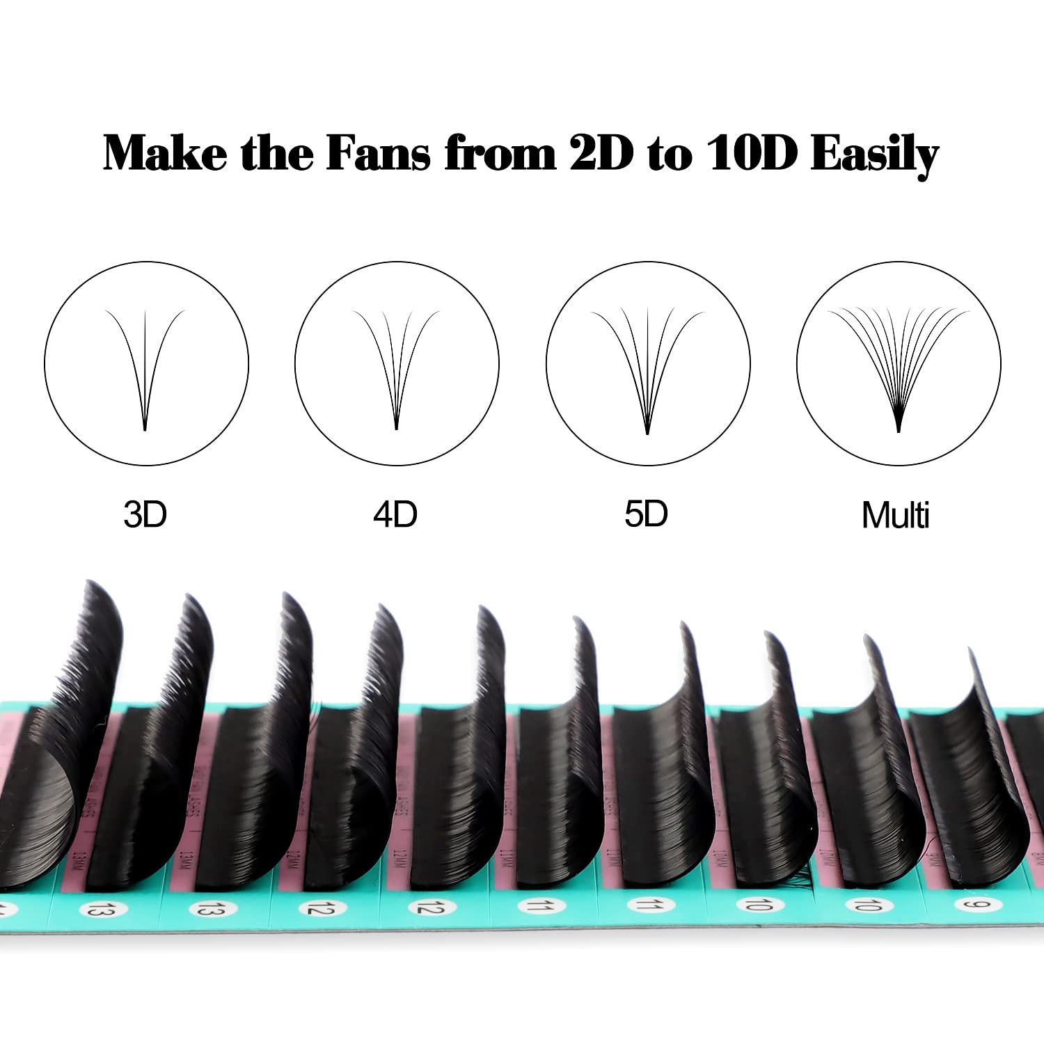 Eyelash Extension Supplies D Curl 0.07 Rapid Volume Lash Extensions Easy Fan 3D 4D 5D 6D 7D 10D Automatic Blooming Flower Lashes Self Fanning Russian Individual (D-0.07,8-15mm) - Image 3