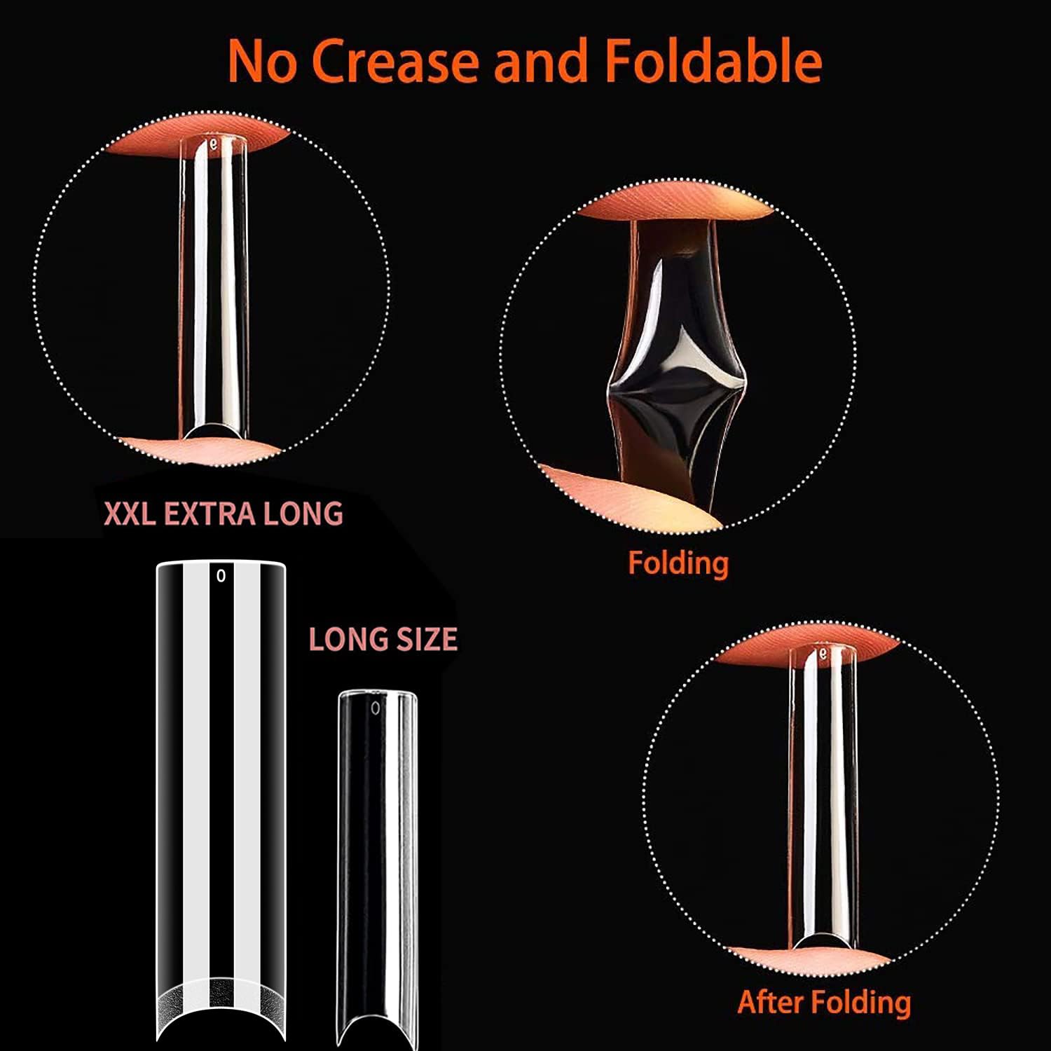 UNA GELLA Nail Tips Square XXL Tips 120 PCS No C Curve Gel Tips Extra Long Square Straight Nails Half Fake Nail Tips No Trace for Acrylic Nails Tips for Home DIY with Box - Image 5