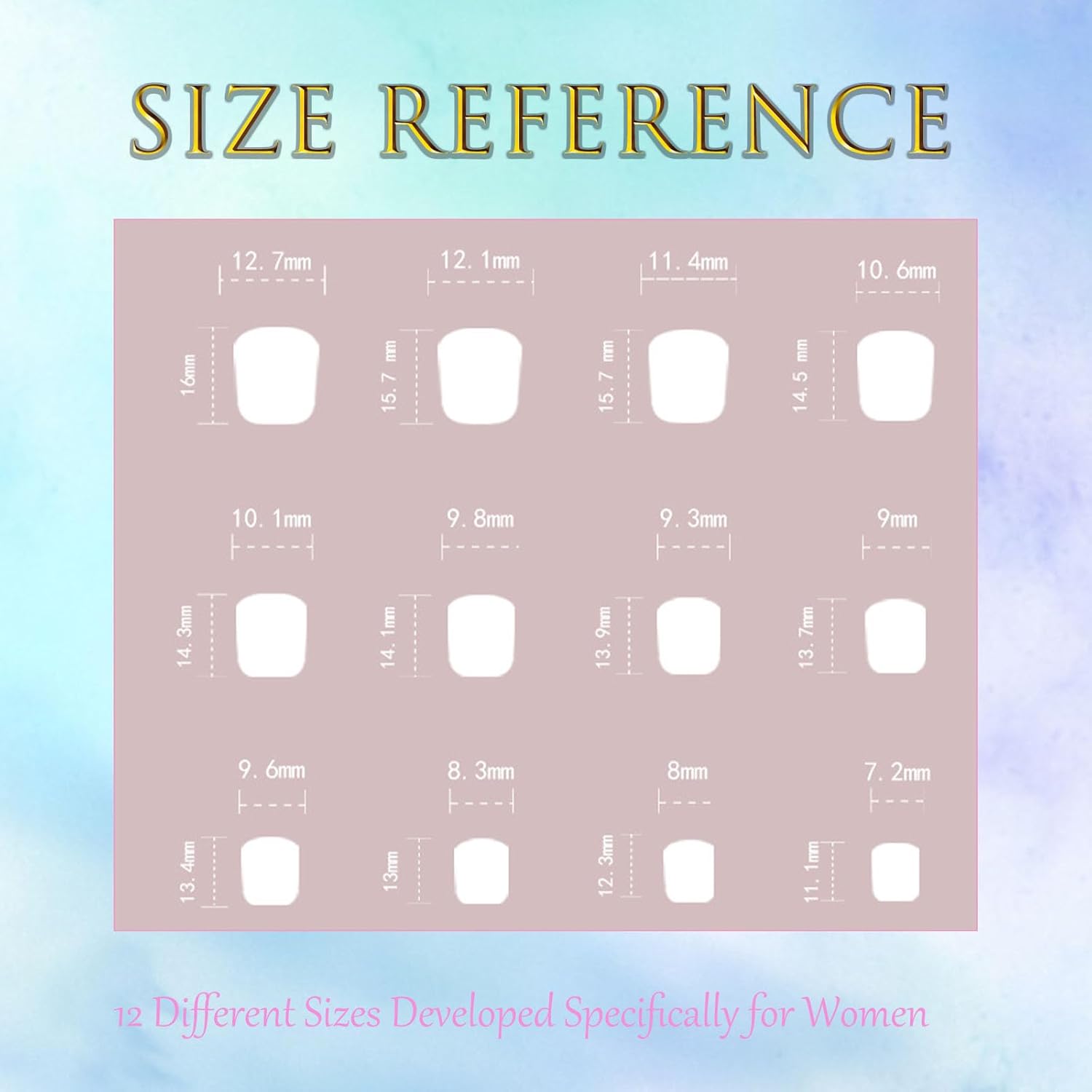 Extra Short Press on Nails Square Nude Ombre Fake Nails Press ons White Glue Stick on Nails with Designs Full Cover Acrylic Glossy Artificial Cute False Nail for Women Girls 24 Pcs - Image 4