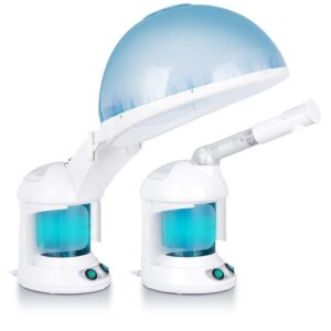 SUPER DEAL Hair Steamer PRO 3 in 1 Multifunction Ozone Facial Steamer with Bonnet Hood Attachment, Hair Therapy & Face Steamer for Personal Care Use at Home or Salon