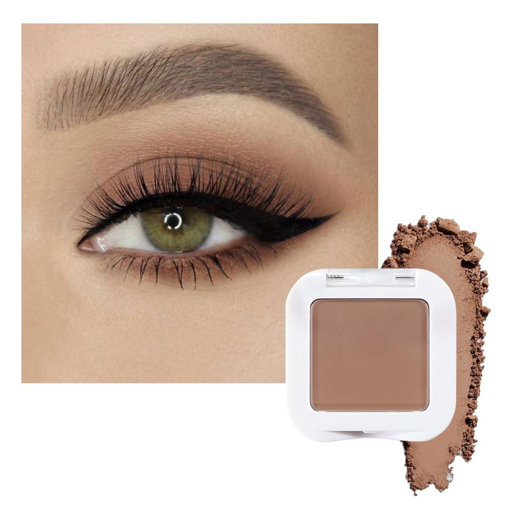 evpct Matte Brown Eyeshadow Palette Makeup for Older Women, Light Rosy Brown Cream Eye Shadow Palette Single for Older Women Matte, Monochrome Natural High Pigment Mini Eyeshadow Sombra Para Ojos