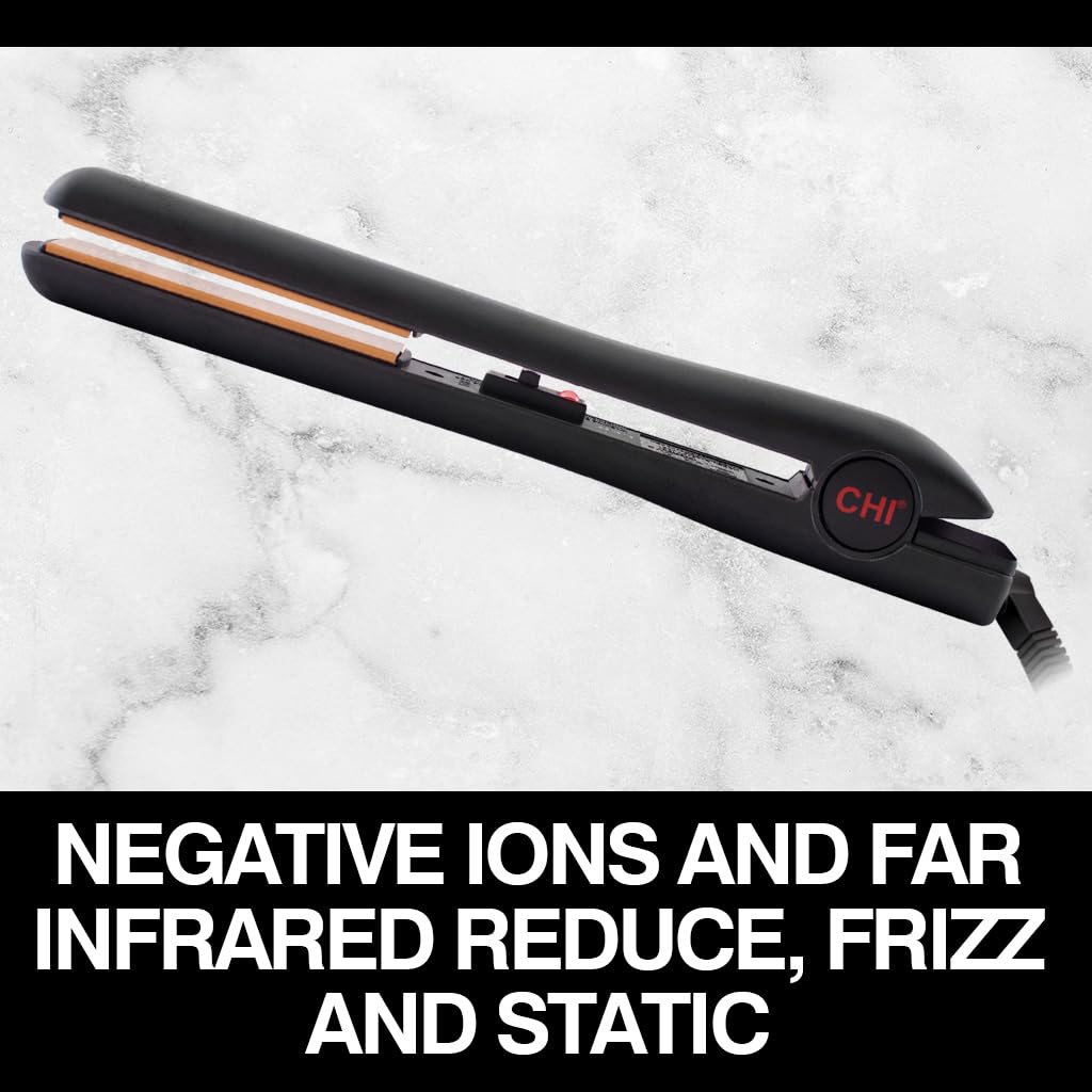 CHI Tourmaline Ceramic Series Flat Iron, Hair Straightener For Silky, Smooth Hair, 392°F Maximum Temperature, 1" Iron - Image 3