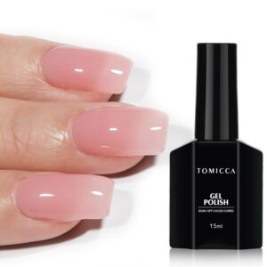 TOMICCA Pink Gel Nail Polish - Clear, Nude, Sheer Translucent Colors - UV Jelly Gel Nail Polish for French Manicure DIY