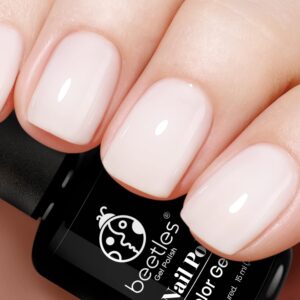 Beetles Neutral Gel Nail Polish 15ml Milky White Jelly Gel Polish Set Nude Color Translucent Sheer Soak Off UV LED Nail Concealer Nail Art Gift for Women 0.5Oz