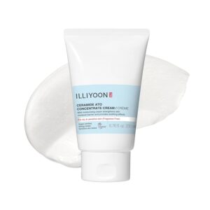 Illiyoon Ceramide Ato Concentrate Cream | Moisturizer for Dry & Sensitive Skin, 100hr Lasting Hydration, For Face & Body, Gentle for Infants, Moisture Barrier Repair, Vegan Certified, 6.76 fl.oz.