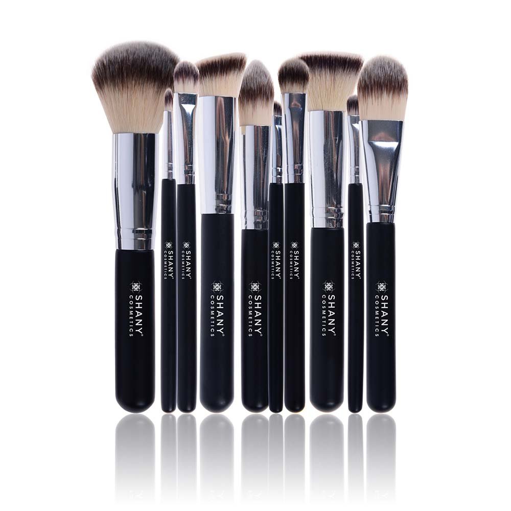 SHANY Makeup Brushes Black OMBRE Pro 10 Piece Essential Professional Makeup Brush Set - Foundation Powder Concealers Eye Shadow Brushes with Black Makeup Brush Travel Case - 10PC - Image 9