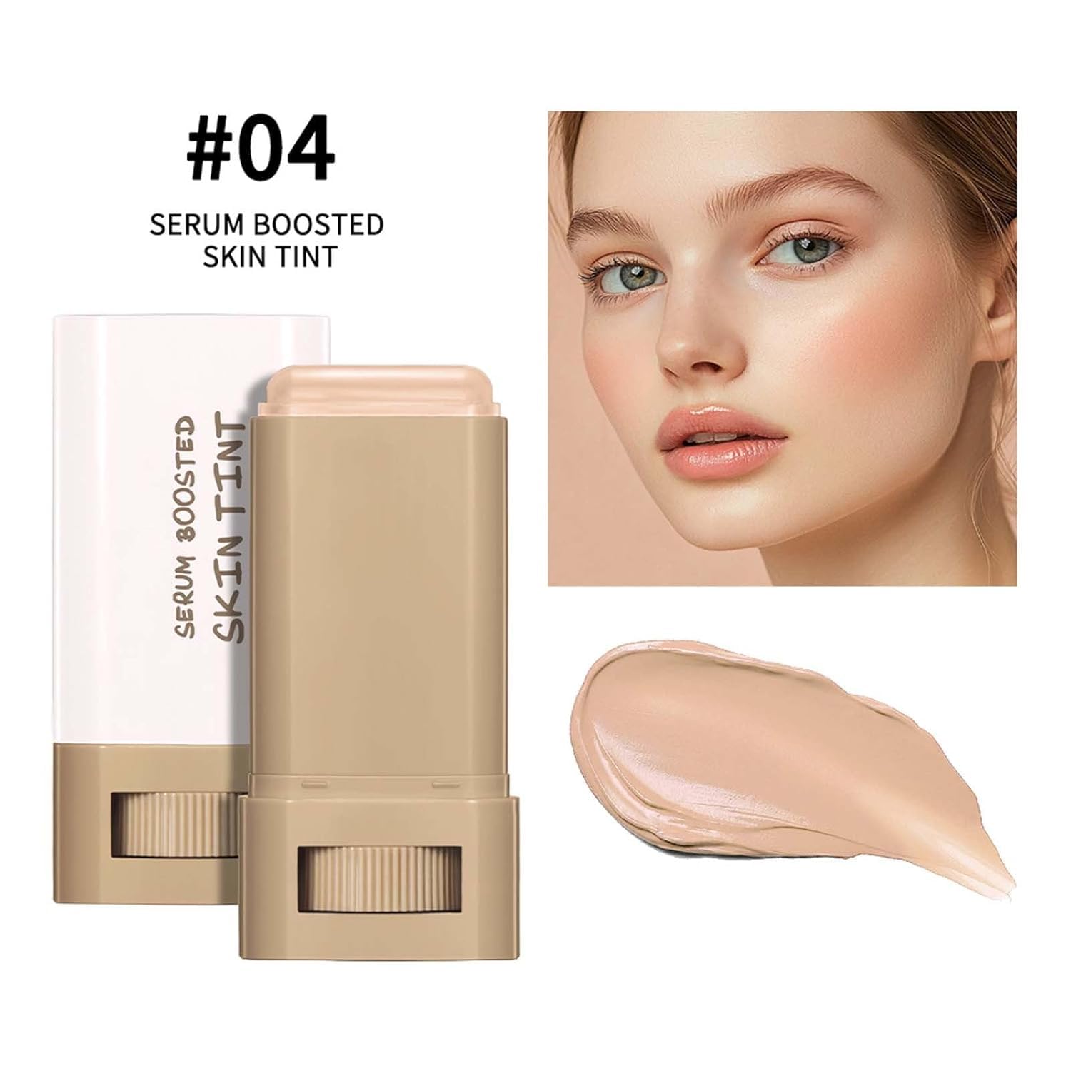 Beauty Balm Serum Boosted Skin Tint – Hydrating Tinted Moisturizer, Lightweight Solid Tinted Foundation Stick for Flawless, Sheer to Medium Coverage, Radiant & Dewy Finish, All-Day Wear (4#, 1) - Image 2