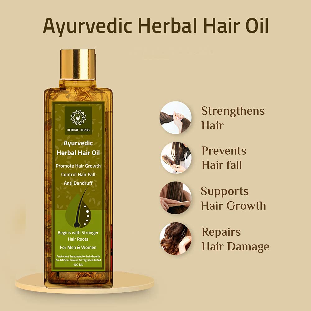 Ayurvedic Multipurpose Hair Oil - Combats Dandruff & Hair Fall with 21 Natural Indian Herbs for Men & Women (100ml) - Image 6