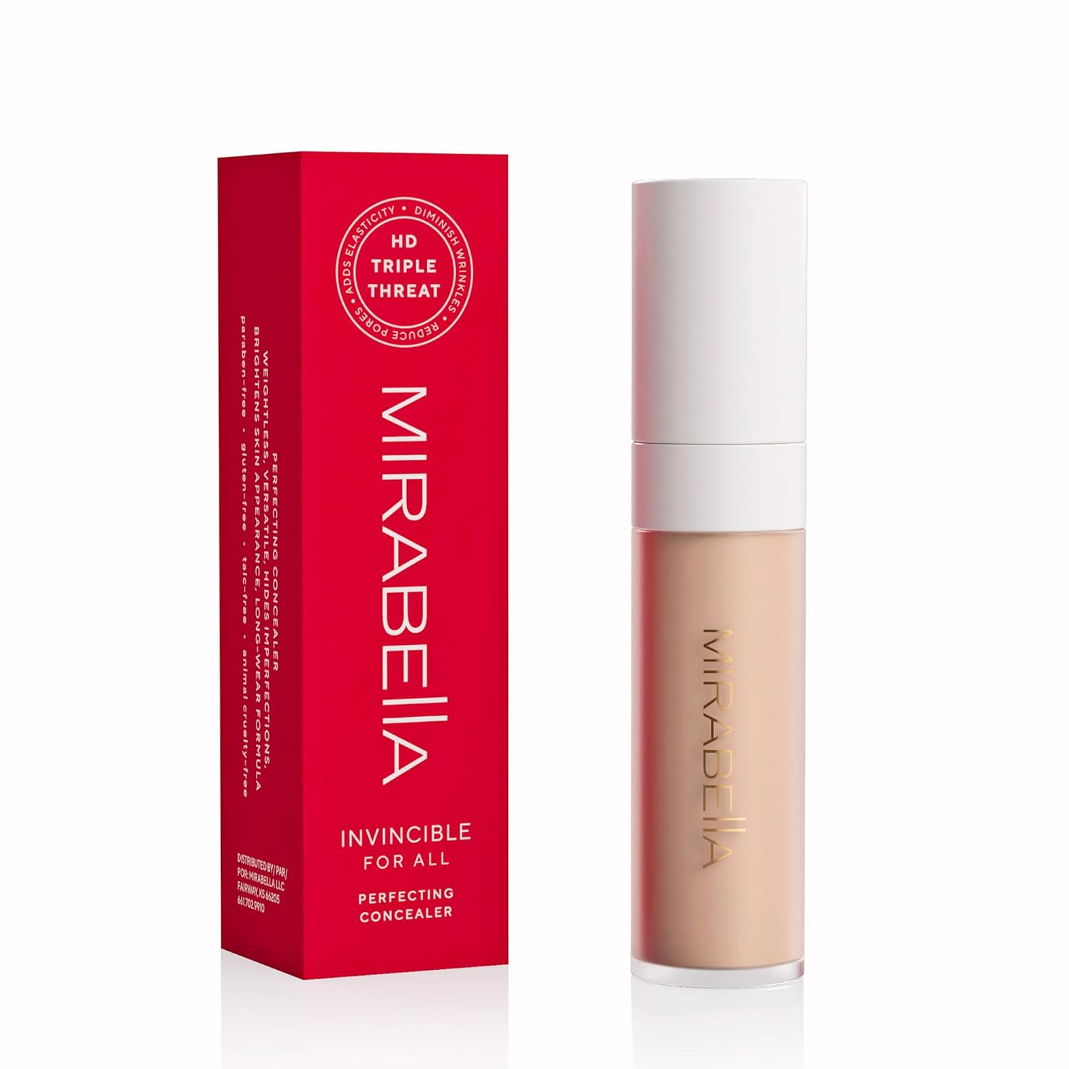 Mirabella Invincible For All Perfecting Under Eye Concealer Full Coverage - Hydrating Makeup Concealer for Dark Circles, Fine Lines & Wrinkles w/Hyaluronic Acid - Fair F70 - Image 6