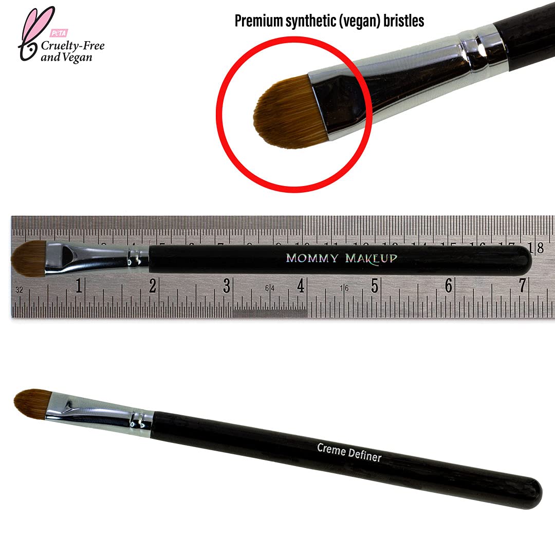 Creme Definer Eyeshadow Brush (1 Pc) Soft & Thick Premium Synthetic Vegan Bristles, Flat Cream Eye Shadow Brush for Makeup Artist-Quality Results, Cruelty-Free by Mommy Makeup - Image 2