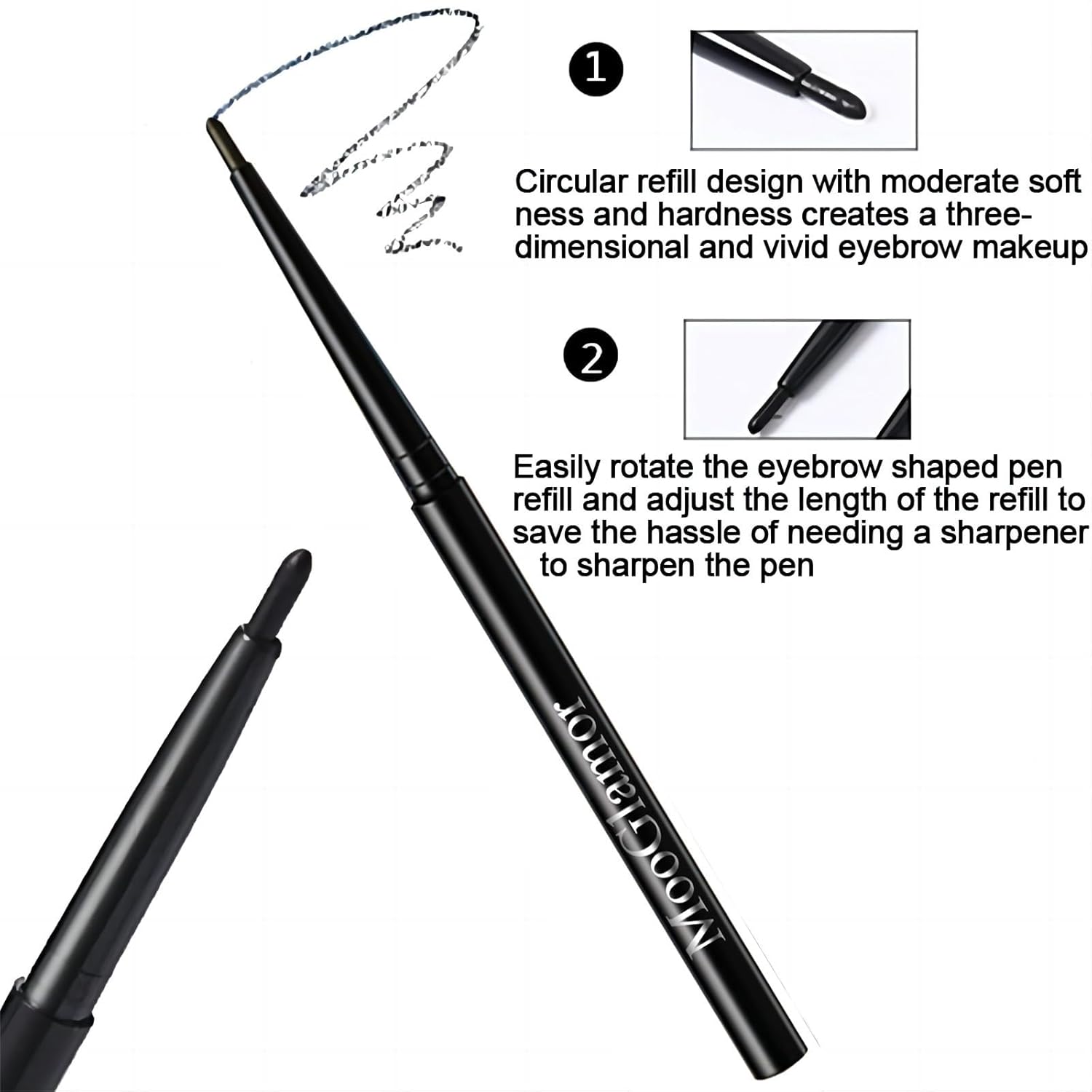 12 Pcs Black Eyeliner Pencil Gel Eyeliner Pen with Retractable and Waterproof Eye Liner for Bold and Defined Eye Liner(Black) - Image 5