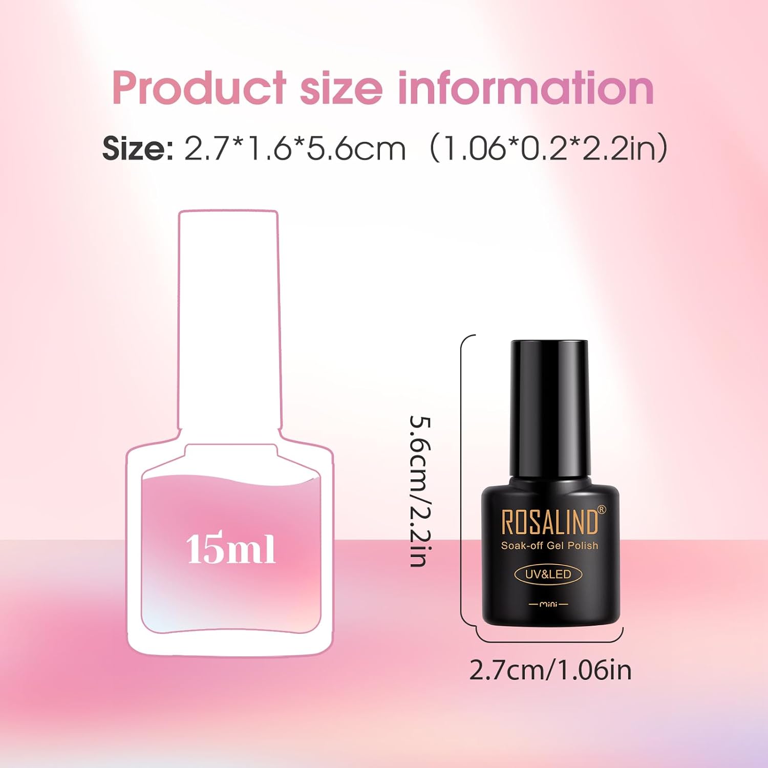 ROSALIND 30PCS Gel Nail Polish Set with Base Coat and Glossy Matte Glitter Top Coat Gel Polish, 26 Multicolored Gel Nail Set for Beginners Nail Art at Home - Image 9