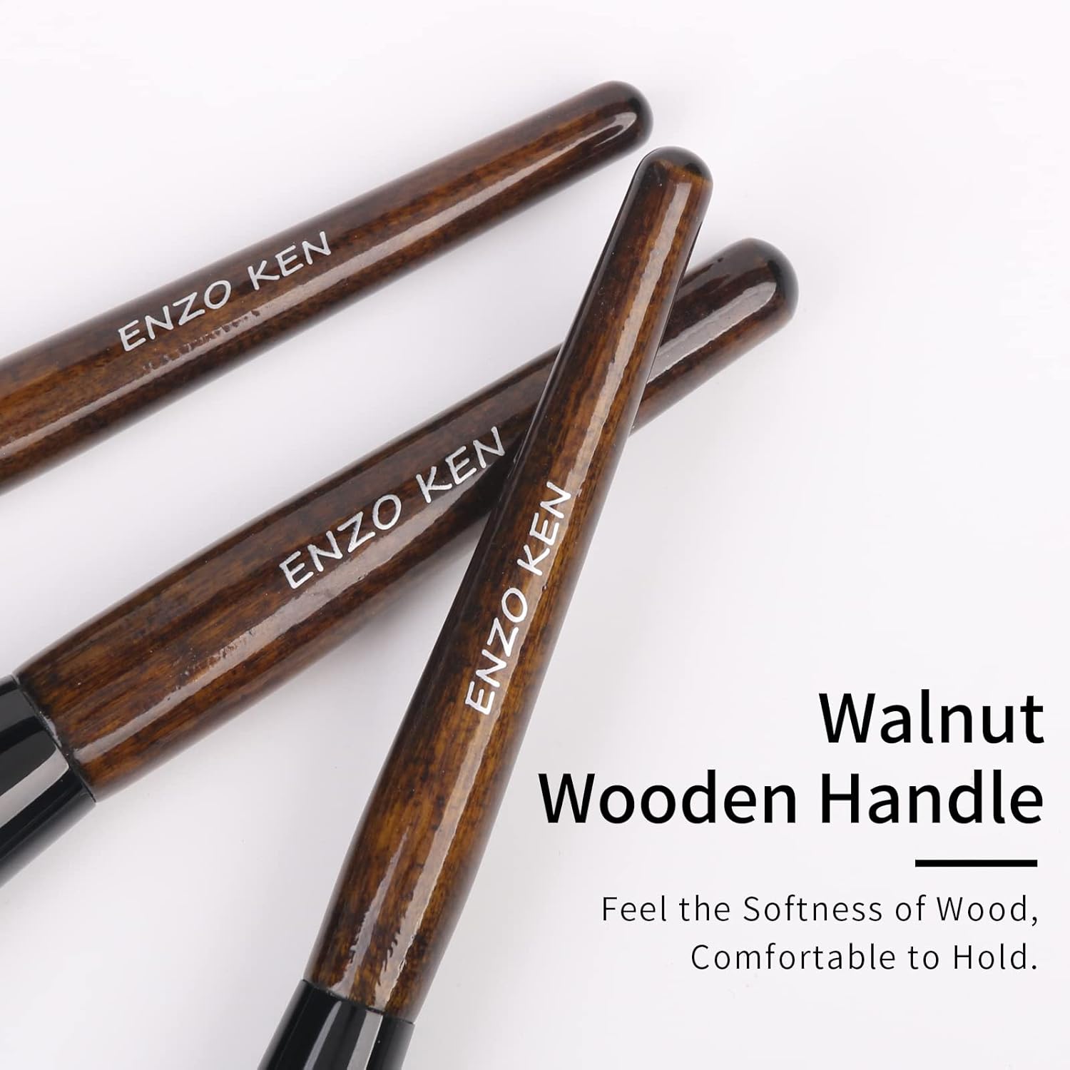 Natural Goat Hair Makeup Brush Set with Case, Natural Makeup Brushes, Natural Bristle Makeup Brushes, Natural Hair Makeup Brushes Set Professional, Walnut Cosmetic Brushes Makeup Set - MONI - Image 6