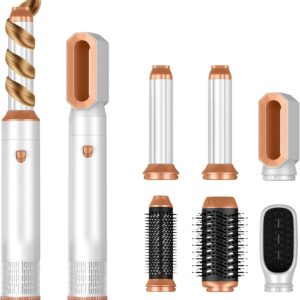 Hair Dryer Brush,6 in 1 Professional Hot Air Styler,Powerful Air Curling Wrap Styler,Negative Ionic Hair Dryer Fast Drying, Multi Hair Stylerfor Curling Volumizing Straightening Styling