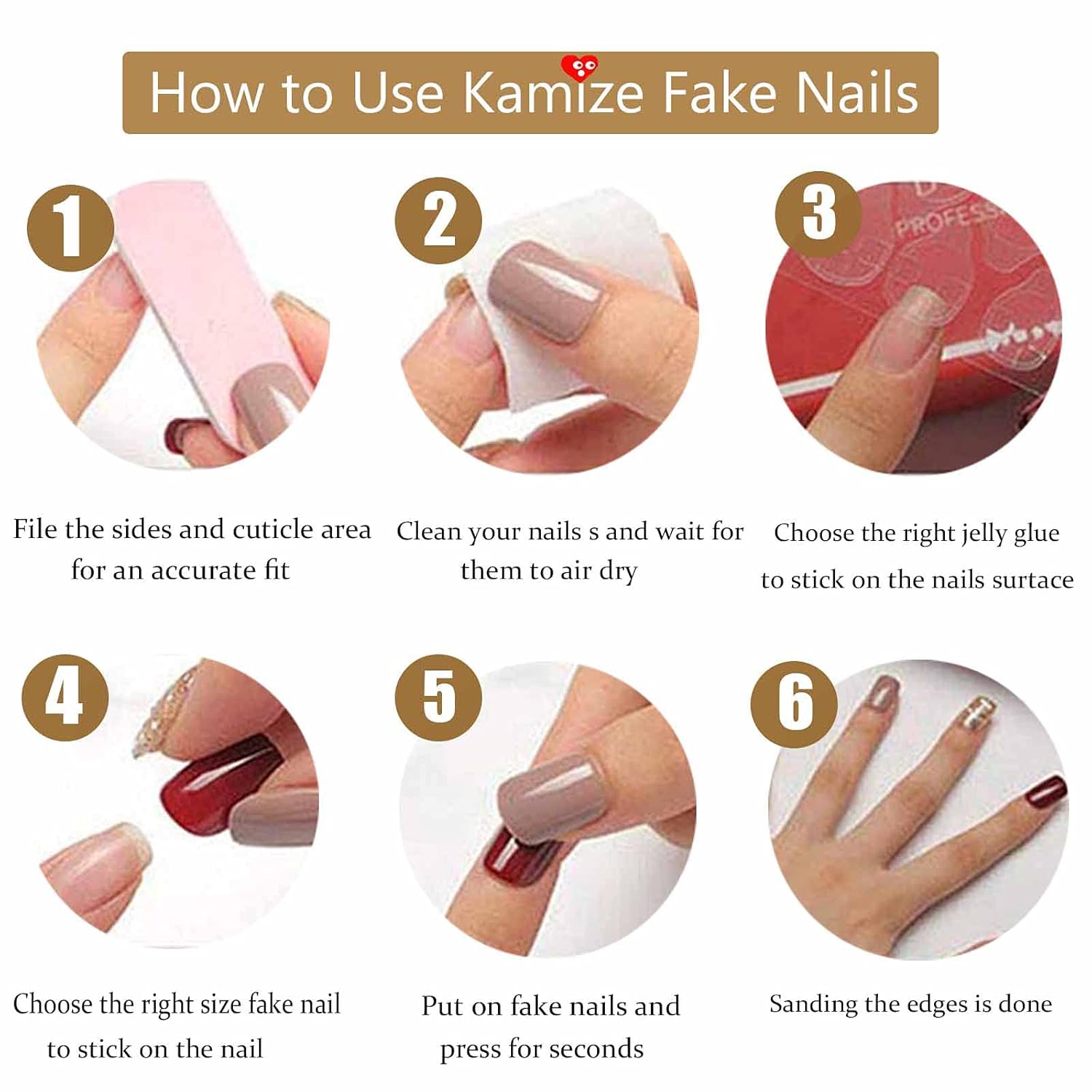 Square Press on Nails Short Fake Nails French Acrylic Full Cover False Nails for Women and Girls 24PCS (White square) - Image 4