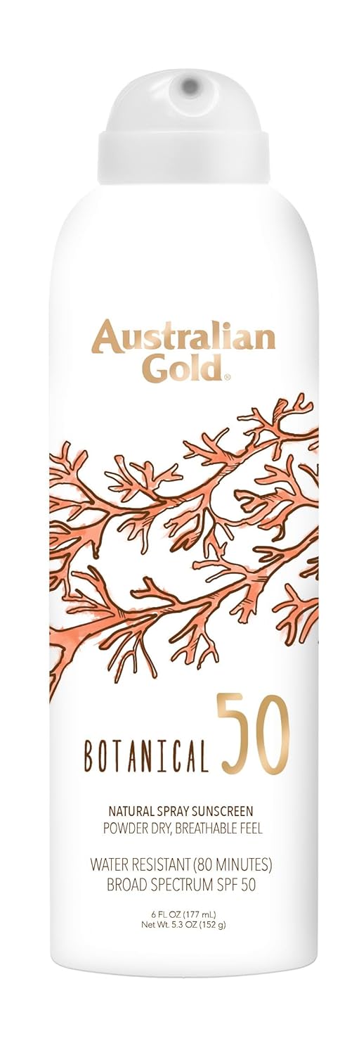 Australian Gold Botanical SPF 50 Natural Sunscreen Spray, Broad Spectrum Sunblock, Formulated with Antioxidants-Rich and Natural Native-Australian Ingredients, Citrus Oasis Fragrance, 6 Fl Oz