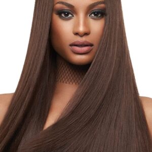 100% HUMAN HAIR WEAVE - SASHA YAKI - 8" 10" 12" 14" 16" 18" (10 Inch, 1B-OffBlack)