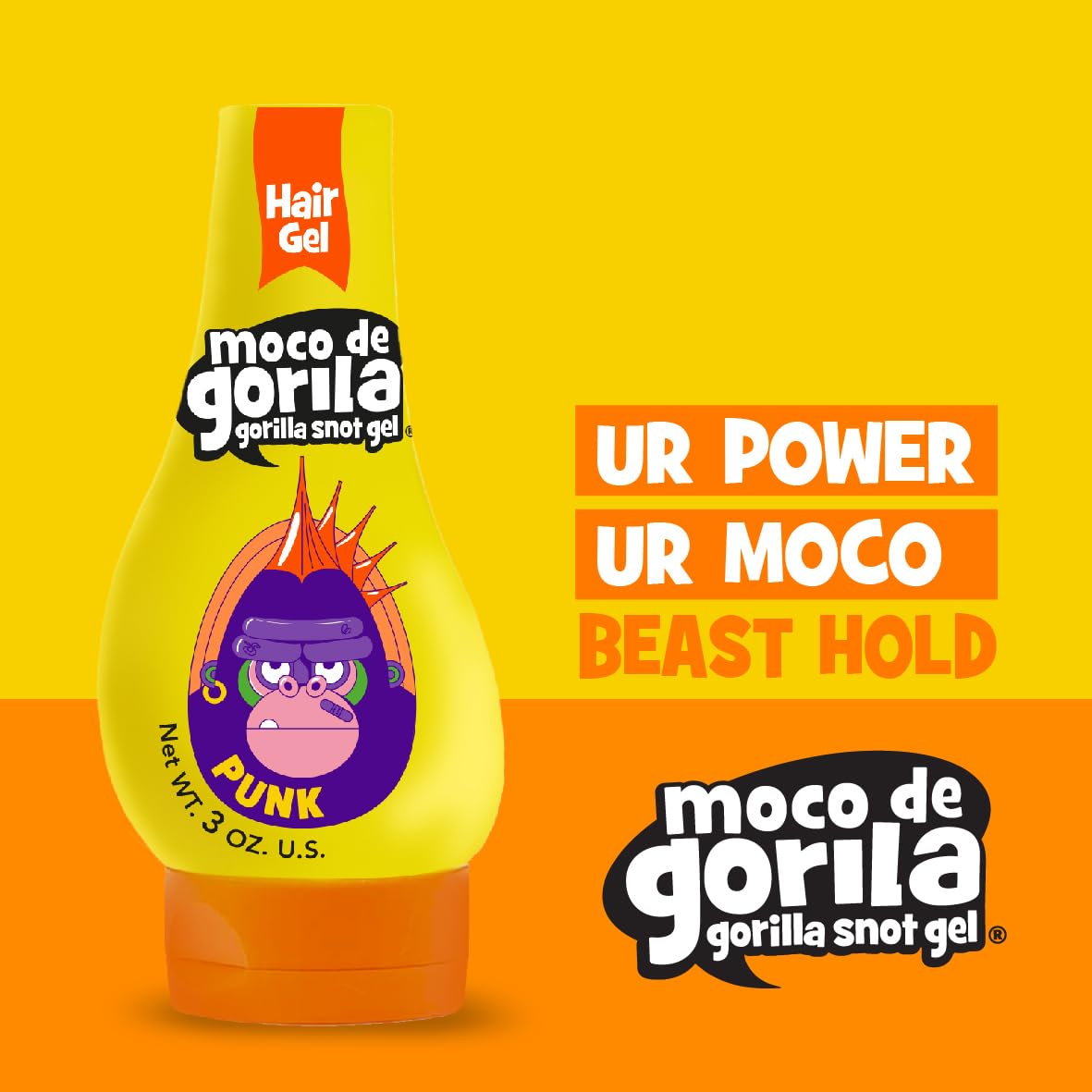 Moco de Gorila Punk, Hair Styling Gel, Reactivate with water, Long-lasting Hold, 3-Pack of 11.99 Oz Each, 3 Squeezable Bottles. - Image 5