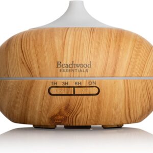 Ultimate Ultrasonic Aromatherapy Diffuser for Essential Oils - Therapeutic Grade, Helps You to Relax - 3 Timer & 7 Ambient Light Settings - Up to 16 Hours of Use - Bamboo, 300mL