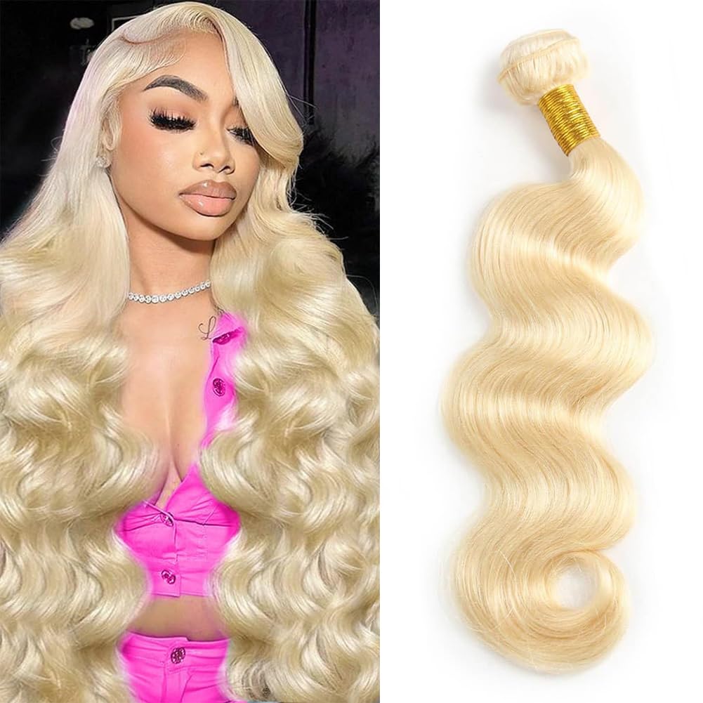 613 Bundles Blonde Bundles Human Hair 26 Inch 613 Body Wave bundles 100% Unprocessed 12A Grade Brazilian Virgin Hair Bundles 1 Bundle Human Hair 613 Blonde Bundle