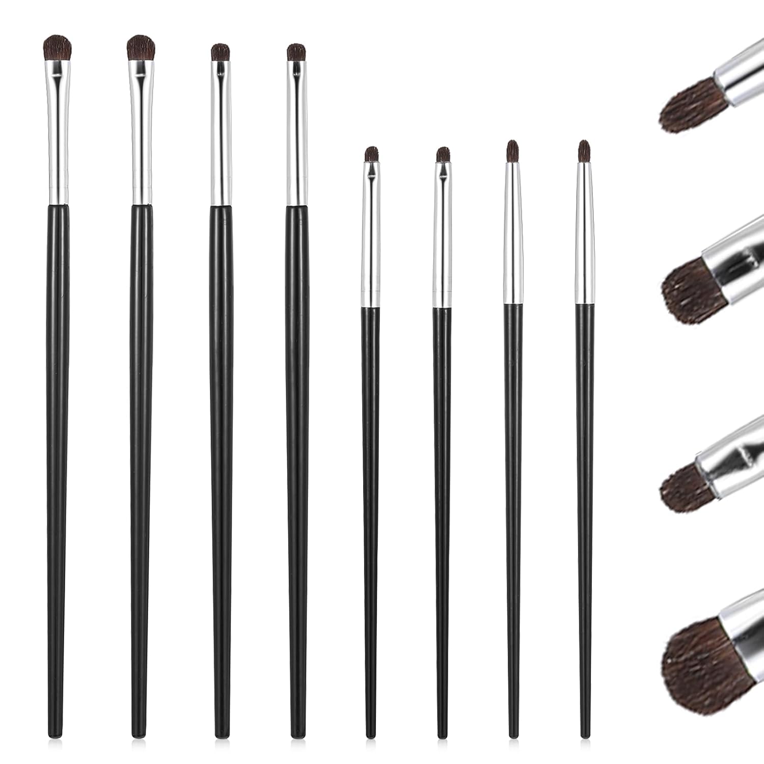 8Pcs Eye Makeup Brush Sets Ultra Thin Precision Eyeshadow Brushes, Fine Point Eyeliner Brush, Professional Eye Shadow Brushes for Eyeshadow Eyeliner Brushes Powder Gel Cream Liquid Concealer Brush