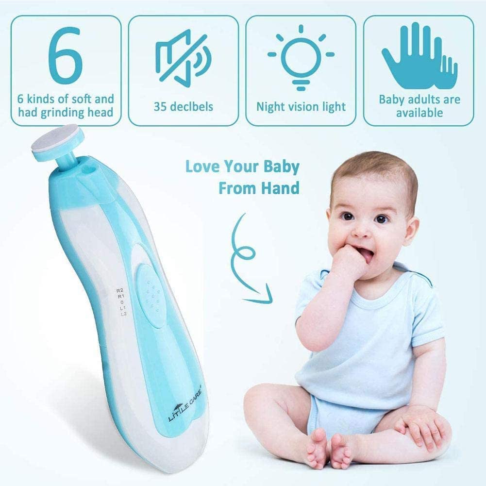 Baby Nail Trimmer Electric,Baby Nail Clippers, 6 in 1 Baby Nail File,Nail File Baby Grooming Kit Manicure Set for Toddler or Adults - Image 8