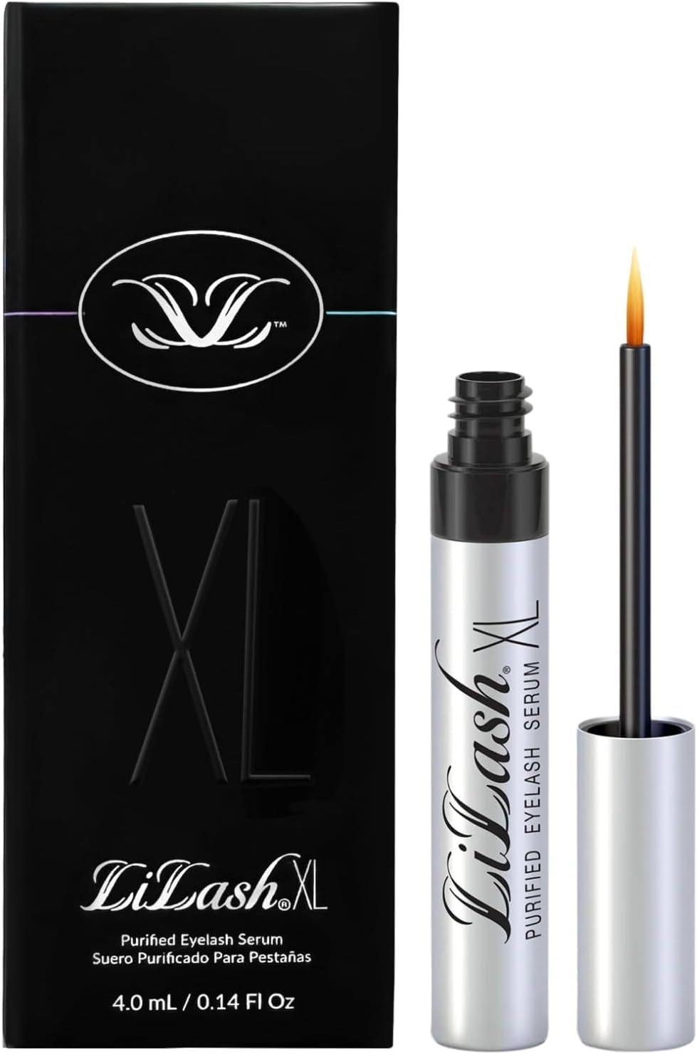 LiLash Purified Eyelash Physician-Formulated Serum XL for Fuller & Longer Looking Eyelashes | Natural Eyelash Enhancer Safe for Sensitive Eyes & Contact Lens Wearers | 6-Month Supply (4mL)