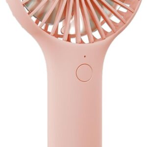 QQT Mini Handheld Fan, Small Personal Fan with 3 Speeds, Portable Battery Operated, USB Rechargeable Makeup Eyelash Dryer, Strong Airflow for Travel, Office, Outdoor, Women, Men, and Kids(Pink)
