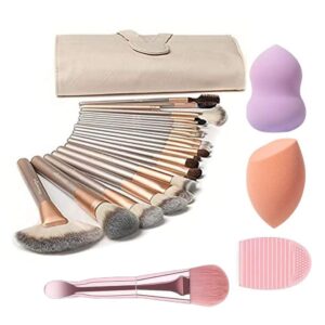 Makeup Brushes, Quality Make Up Brushes 28Pcs Professional and Beginner Make-up Brushes Tools with Beauty Blenders Silicone Face Mask Travel Cosmetic Bag Included