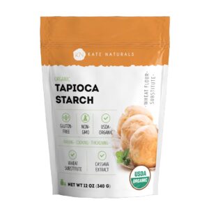 Kate Naturals Tapioca Starch Flour for Baking, Cooking & Boba Pearls (12oz, Organic, Non-GMO, Gluten Free)