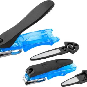 ZWILLING nail clippers gift set 2 pieces with nail catcher and integrated nail file, Extra sharp and durable, Blue