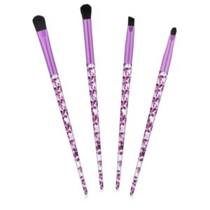 Eye Make Up Brush Set Portable 4PCS Eyeshadow Brush Set Professional Blending Eyeshadow Lip Eye Makeup Brushes for Eyeshadow, Blending, Eyebrow Women Girls Makeup Tool Brush