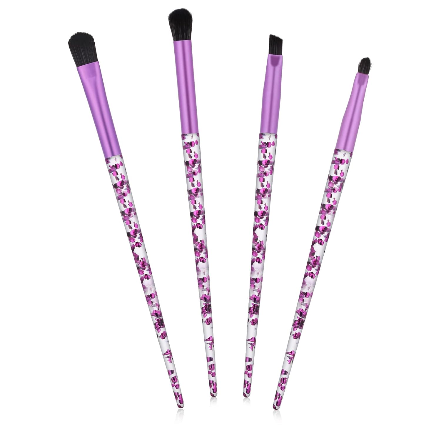Eye Make Up Brush Set Portable 4PCS Eyeshadow Brush Set Professional Blending Eyeshadow Lip Eye Makeup Brushes for Eyeshadow, Blending, Eyebrow Women Girls Makeup Tool Brush