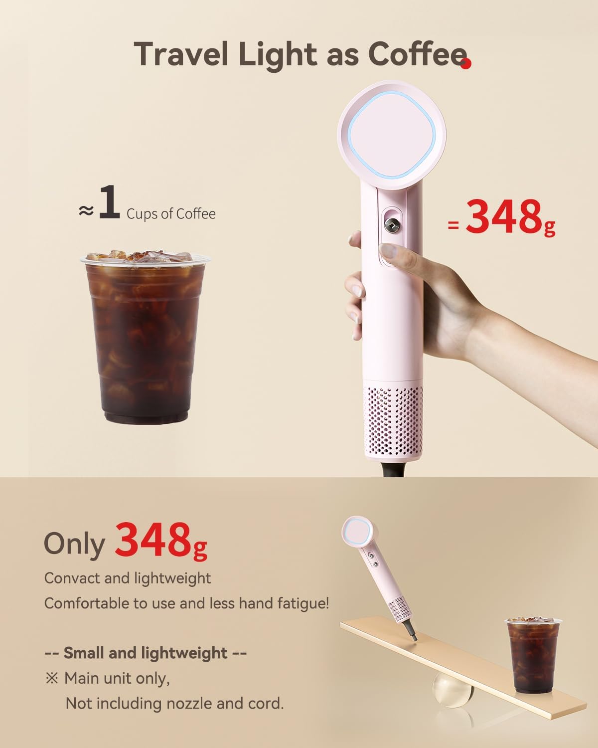 Hair Dryer Ionic, 110,000 RPM Hair Dryers for Women with Ceramic Technology Nozzle for Fast Drying, High Speed Blow Dryer 3-Speed Thermo Control Professional, Low Noise Design for Home Travel Salon - Image 5