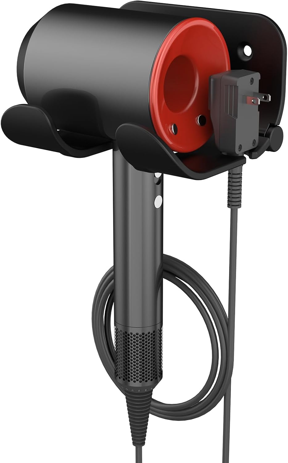 FUNTIN Hair Dryer Holder Wall Mount, Blow Dryer Organizer Wall Mounted,Hair Tool Organizer for Bedroom & Bathroom, Multi-Functional Hair Dryer Rack for Dyson Supersonic