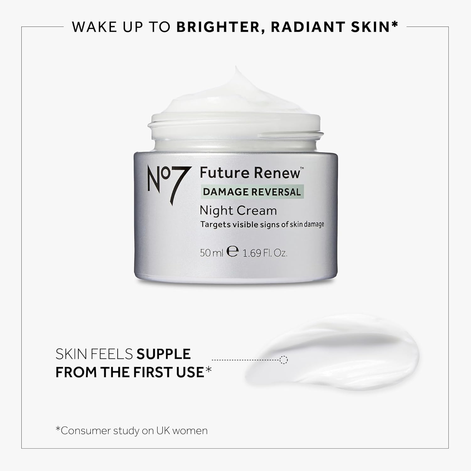 No7 Future Renew Peptide Technology Damage Reversal Night Cream for Women 1.69 Oz - Image 4