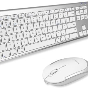 Macally Premium Bluetooth Keyboard and Mouse for Mac | Compatible Wireless Apple Keyboard and Mouse Combo (110 Keys Multi-Device Rechargeable) for MacBook Pro/Air and iMac