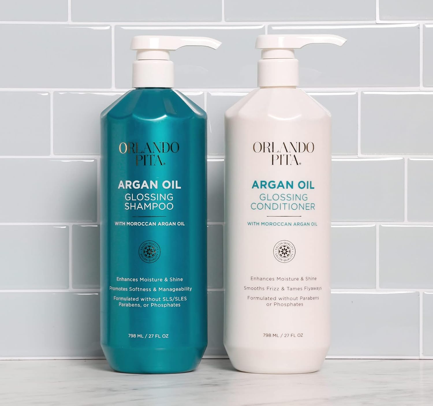 ORLANDO PITA Argan Oil Shampoo, 27 Fl Oz Salon Size- Premium Nourishing Hair Care for Men & Women - Professional Moisturizing, Anti Frizz, Hydrating Solution for Dry, Damaged Hair - Image 5