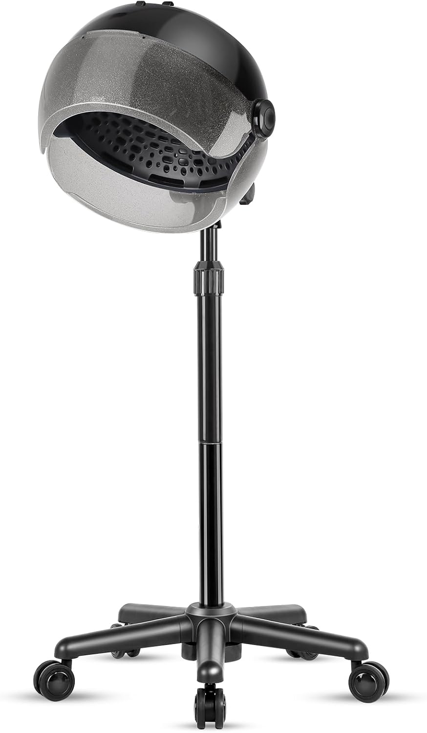 Hooded Hair Dryer, Adjustable Stand Hair Dryer on Wheels,Professional Ionic Bonnet Dryer with 3 Temperature Settings, for Salon, Spa or at Home Use