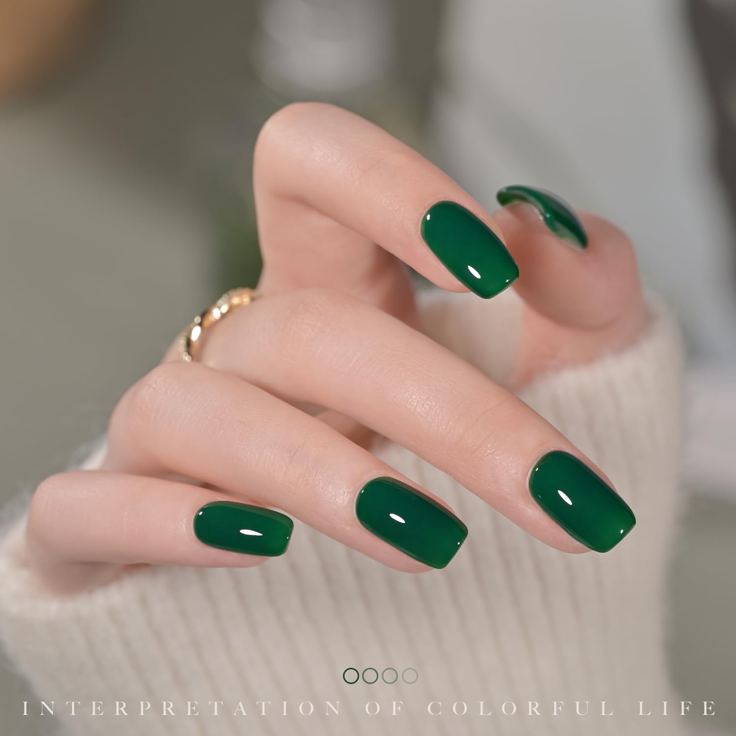 GAOY Green Gel Nail Polish, 16ml Soak Off Gel Polish, UV Light Cure for Nail Art DIY Manicure at Home, 2477 Emerald Green - Image 3