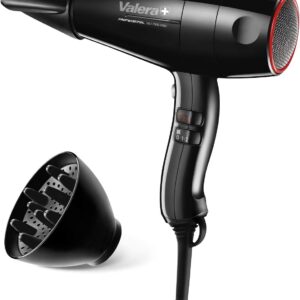 Valera, Swiss Silent Jet Light 7500, Professional Hairdryer, Ionic Hairdryer with Powerful PM Pro Motor, 6 Temperature and Airflow Settings, Flexible Anti-Twisting Cable, 1600 W, Black